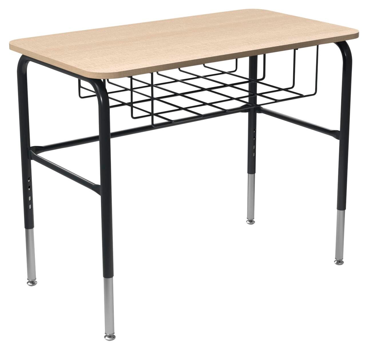 最終セール　Student's Desk Reference Open Front Student Desk with Metal Storage Book Box